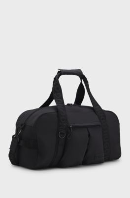 Lightweight holdall with 3D logo patch, Black