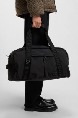 Lightweight holdall with 3D logo patch, Black