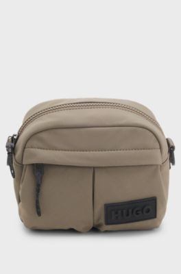 Crossbody bag with 3D rubber logo patch, Grey