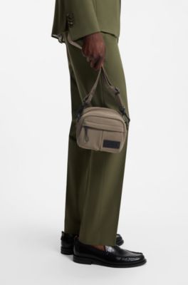 Crossbody bag with 3D rubber logo patch, Grey