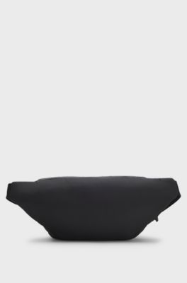 Sac ceinture en tissu ripstop avec patch &agrave; logo revisit&eacute;, Noir