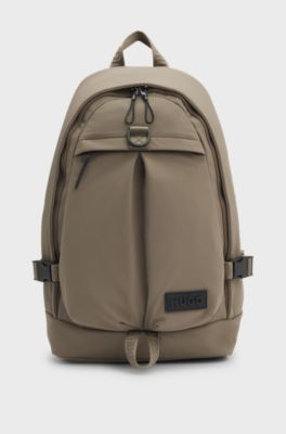 Mochila con parche de logotipo tridimensional de goma, Gris