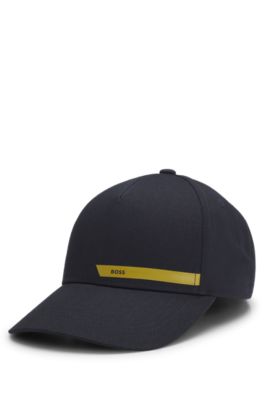 Cotton-twill cap with logo print, Dark Blue