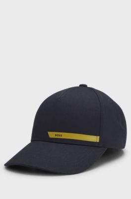 Cotton-twill cap with logo print, Dark Blue