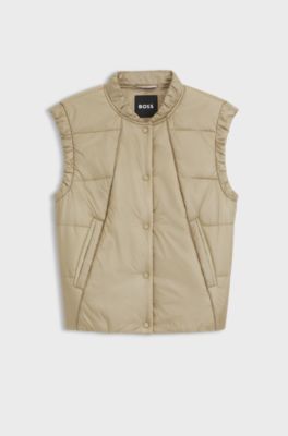 Water-repellent gilet with wadding, Light Beige
