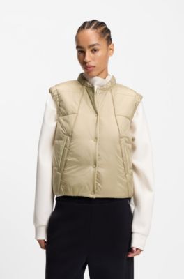 Water-repellent gilet with wadding, Light Beige