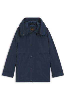 Water-repellent jacket with removable hood, Dark Blue