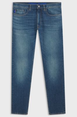 Skinny-fit jeans in blue stretch denim, Blue