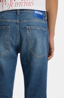 Skinny-fit jeans van blauw stretchdenim, Blauw