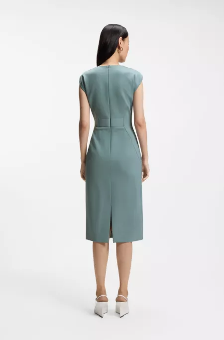 Stretch-jersey dress with waistband detail