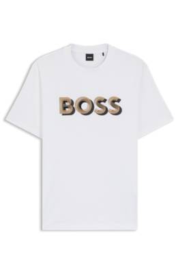 Mercerised-cotton T-shirt with logo artwork 1