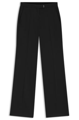 Relaxed-fit trousers in stretch jersey, Black