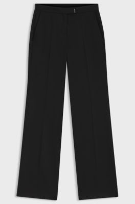 Relaxed-fit trousers in stretch jersey, Black