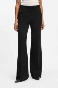 Relaxed-fit trousers in stretch jersey, Black