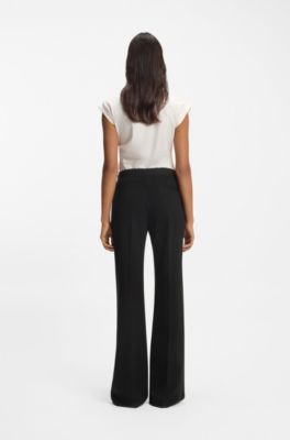 Relaxed-fit trousers in stretch jersey, Black