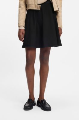 Minirok van stretchjersey, Zwart