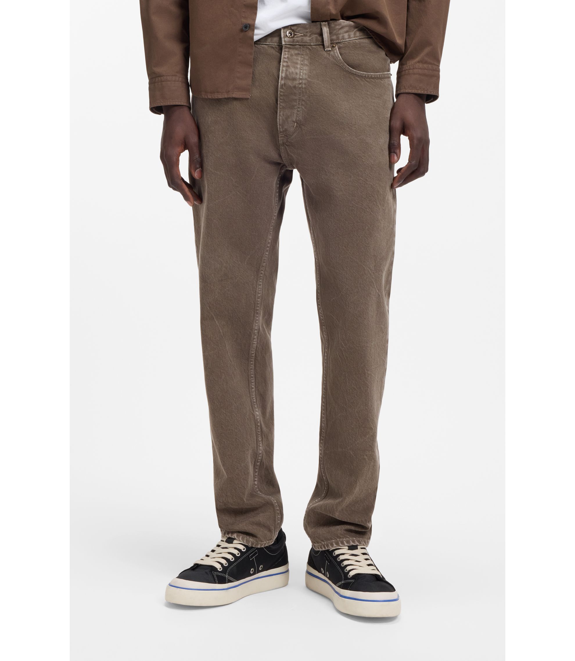 Regular-Fit Jeans aus Denim im Used-Look