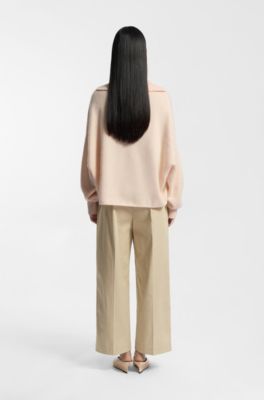 Relaxed-fit culottes in stretch cotton, Beige