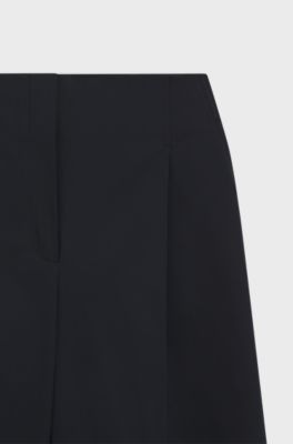 Relaxed fit-culottebyxor i stretchig bomull, M&ouml;rkbl&aring;