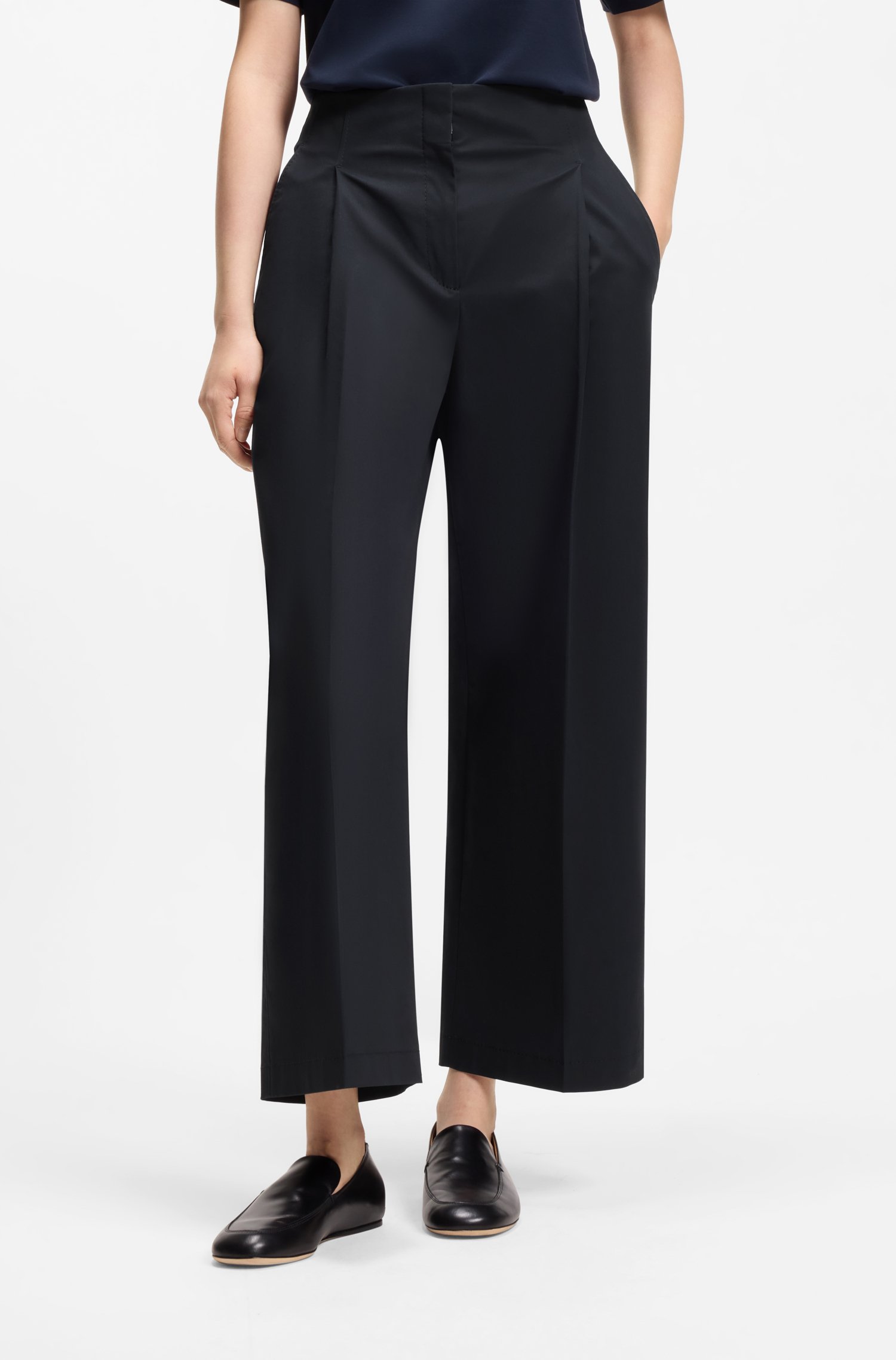 Boss Relaxed-fit culottes in stretch cotton byxor dam