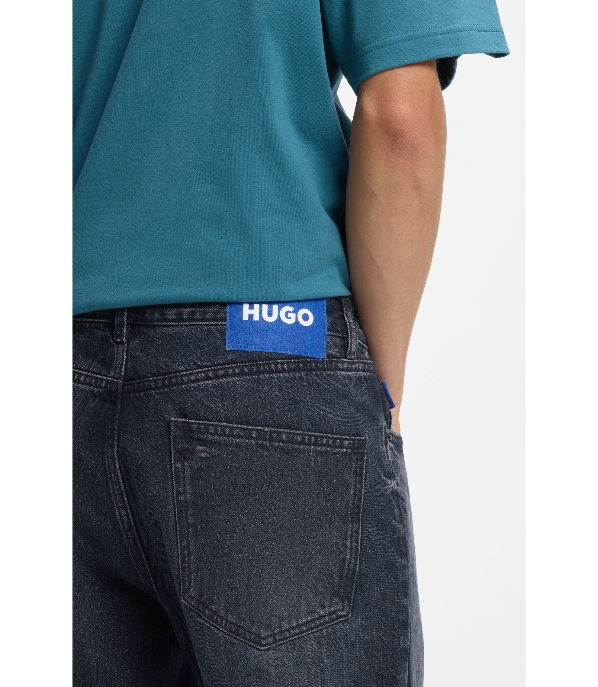 HUGO - レギュラーフィットジーンズ ダークブルー デニム - ダークブルー