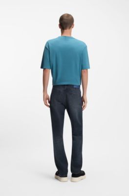 Regular-fit jeans in dark-blue denim, Dark Blue