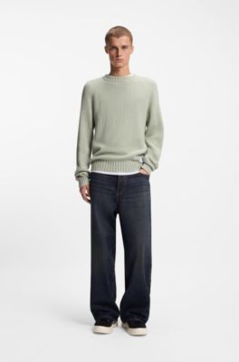 Jeans baggy fit in denim blu effetto vintage, Blu scuro