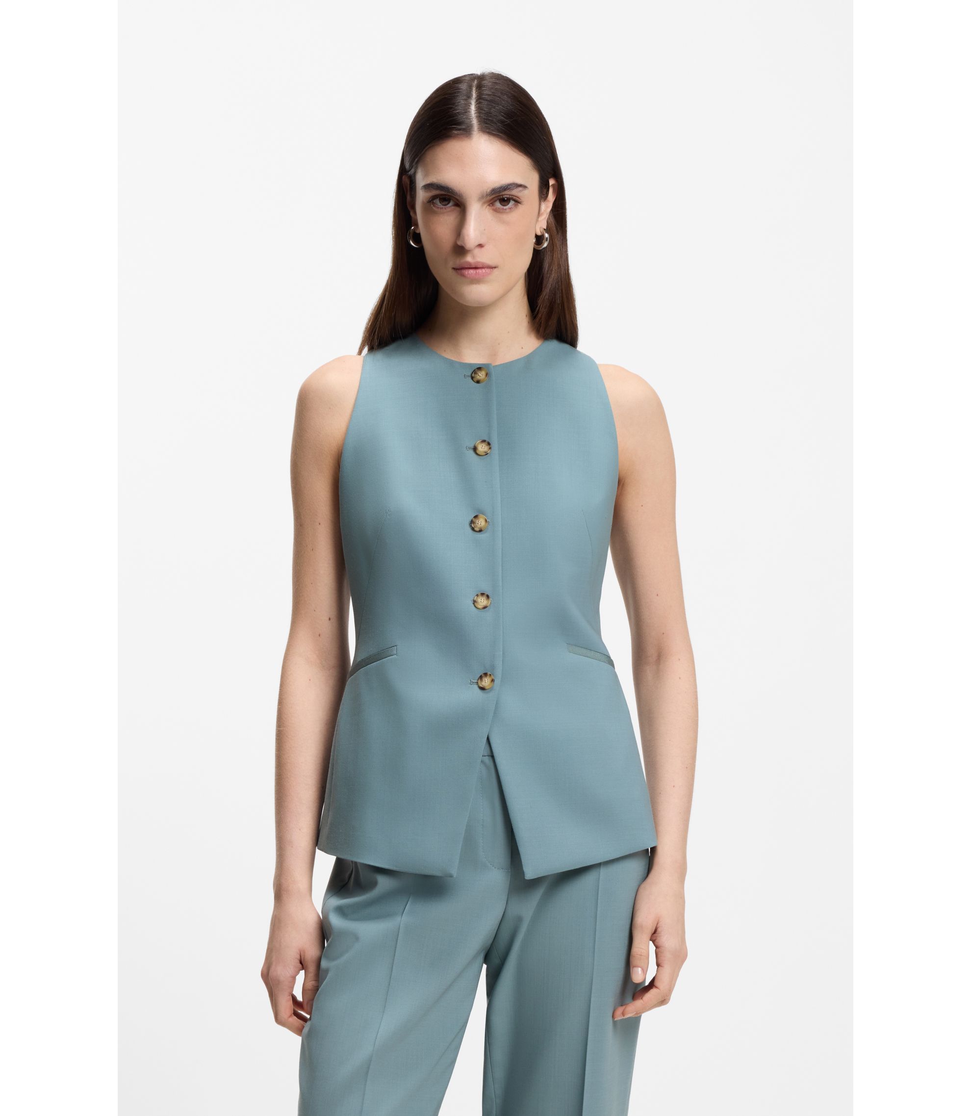 Slim-Fit Weste aus Schurwolle