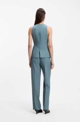 Slim-Fit Weste aus Schurwolle, Hellblau