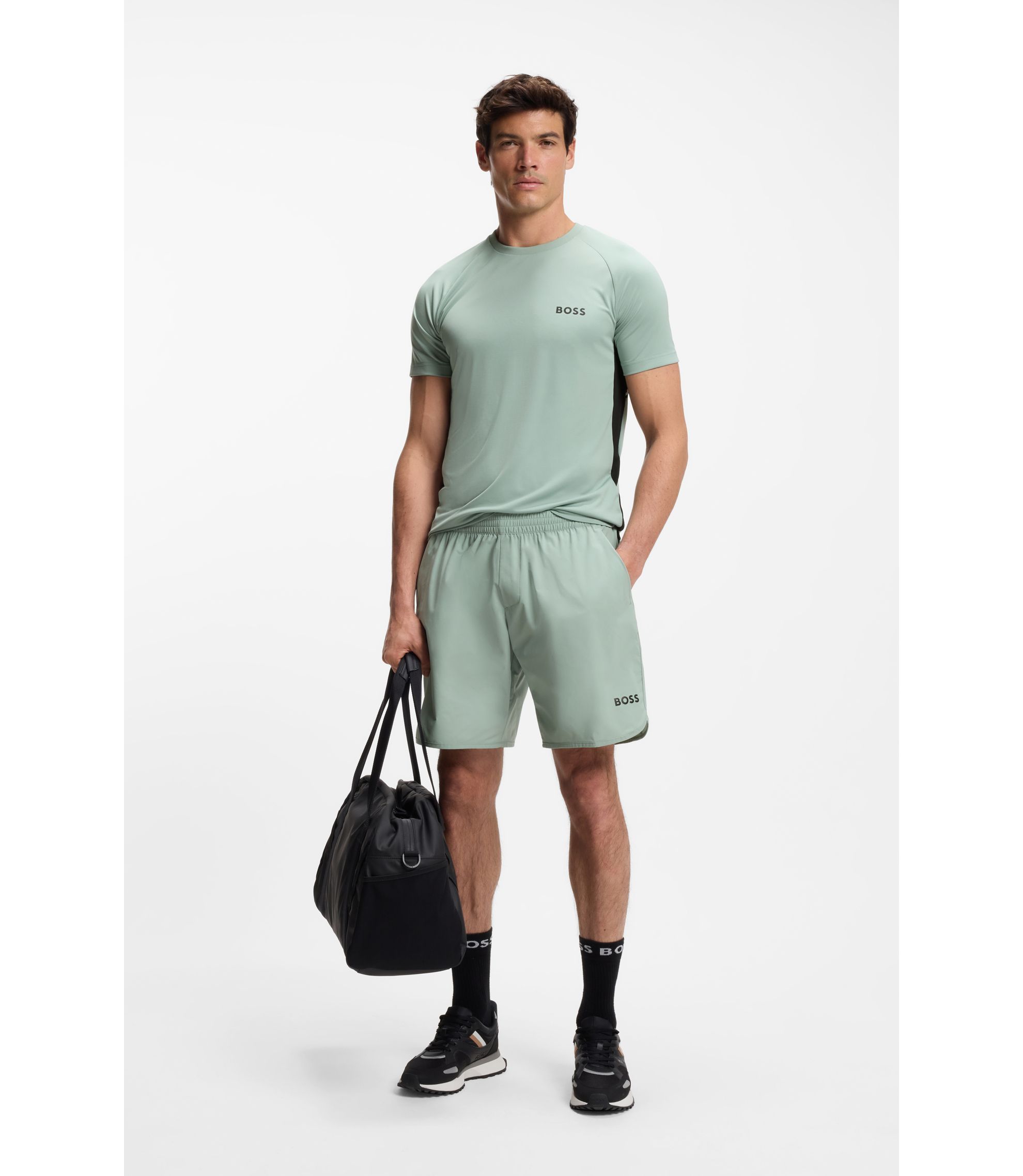 BOSS - Quick-dry shorts in stretch fabric - Light Green