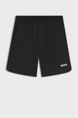 Active Schnell trocknende Shorts aus Stretch-Gewebe mit Taschen, Schwarz