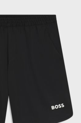 Active Schnell trocknende Shorts aus Stretch-Gewebe mit Taschen, Schwarz
