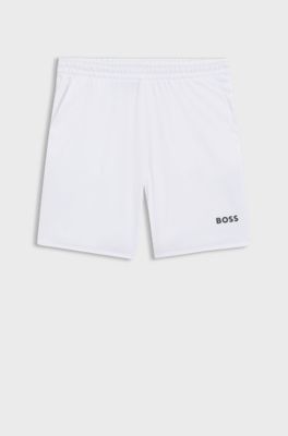 Active Schnell trocknende Shorts aus Stretch-Gewebe mit Taschen, Wei&szlig;