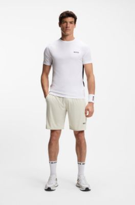 Active Schnell trocknende Shorts aus Stretch-Gewebe mit Taschen, Hellbeige