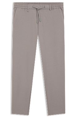 Tapered-fit trousers in waffle-structured stretch fabric