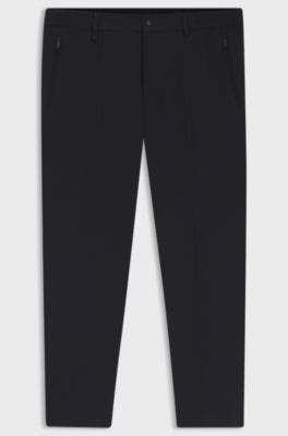 Tapered-fit trousers in water-repellent fabric, Black