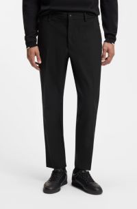 Tapered-fit trousers in water-repellent fabric, Black