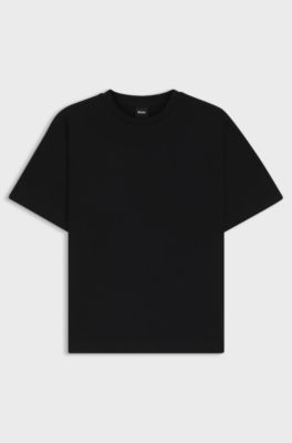 Relaxed fit t-shirt i merceriserad bomull, Svart