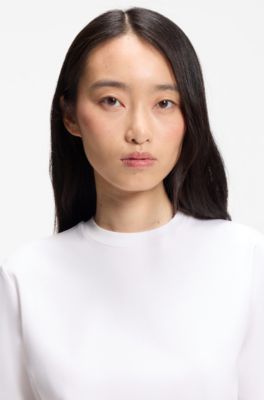 Relaxed-fit T-shirt in mercerised cotton, White