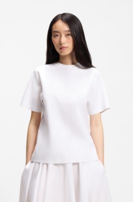 Relaxed-fit T-shirt in mercerised cotton, White
