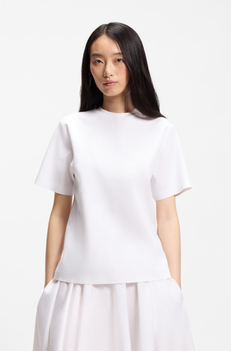 Relaxed-fit T-shirt in mercerised cotton