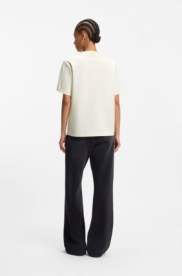 T-shirt Relaxed en coton merceris&eacute;, Naturel