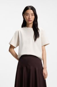 Relaxed-fit T-shirt in mercerised cotton, Natural