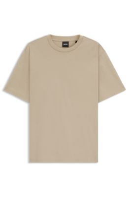 Relaxed-fit T-shirt in mercerised cotton, Light Beige