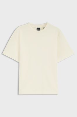 Relaxed-fit T-shirt in mercerised cotton, Light Beige