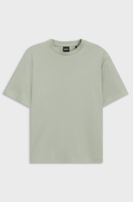 Relaxed-fit T-shirt in mercerised cotton, Light Green