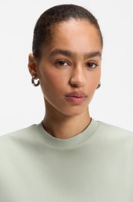 Relaxed-fit T-shirt in mercerised cotton, Light Green