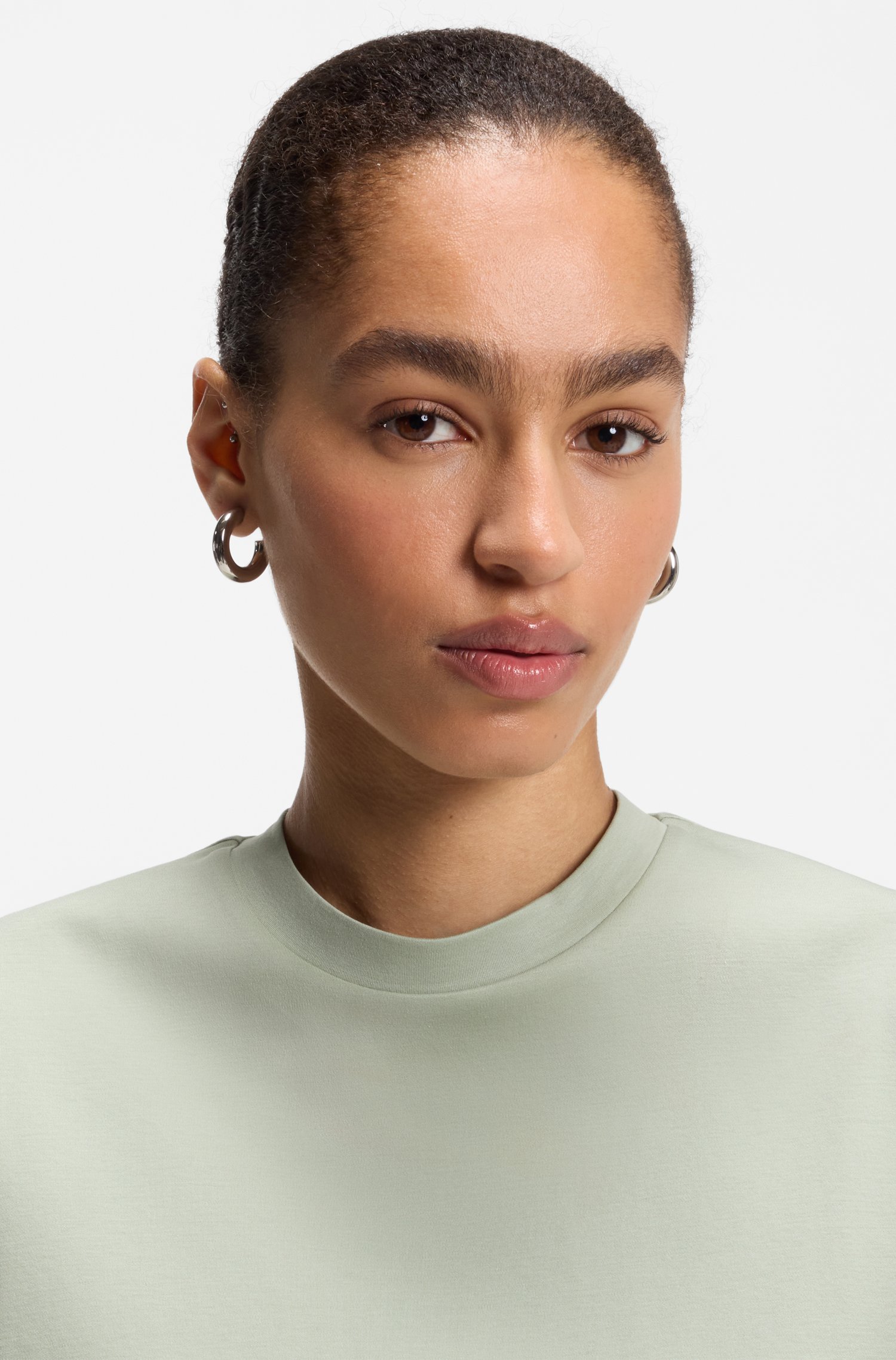 Boss Relaxed-fit T-shirt in mercerised cotton dam – bild 3