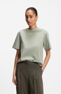 Relaxed-fit T-shirt in mercerised cotton, Light Green