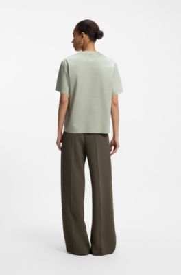 Relaxed-fit T-shirt in mercerised cotton, Light Green